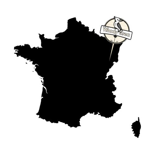 Localisation de l'atelier WoodyCrea en France